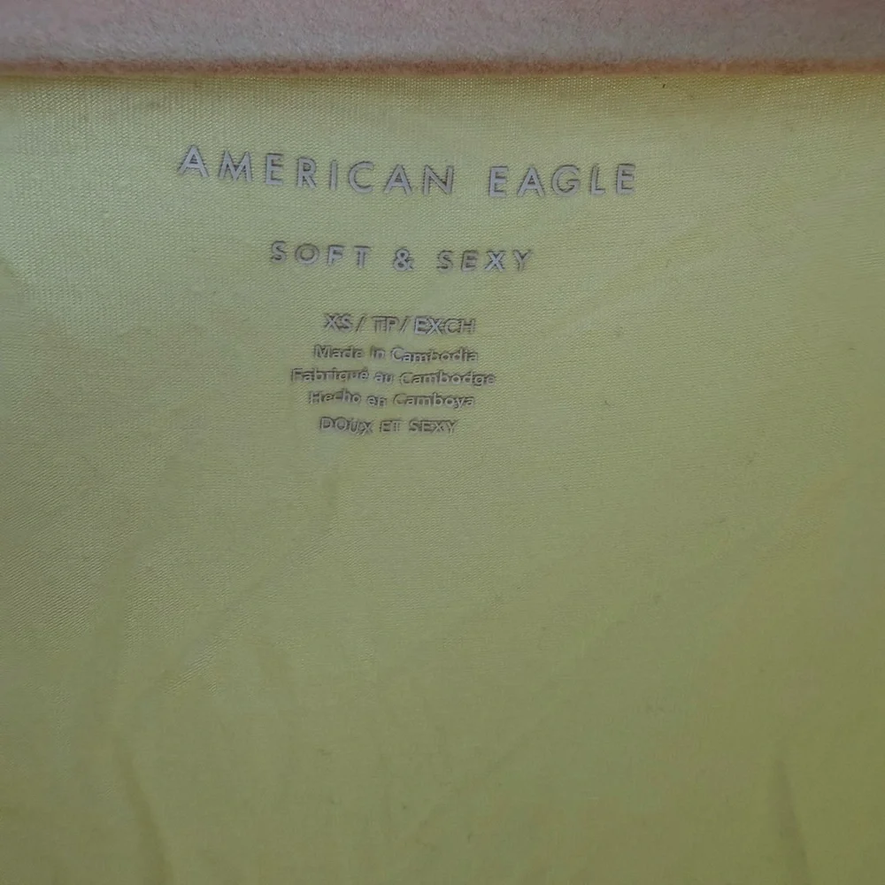 Women's Light Yellow V-Neck Top - Picture 2 of 2